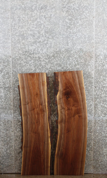 2- Black Walnut Natural Edge Side Table Top/Wall Shelves 4732-4733
